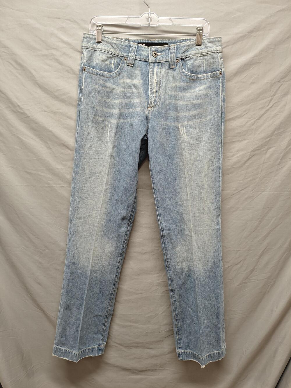 Ourfeel Jeans Mens 31 Light Wash Blue Straight Leg Distressed Denim Whiskered